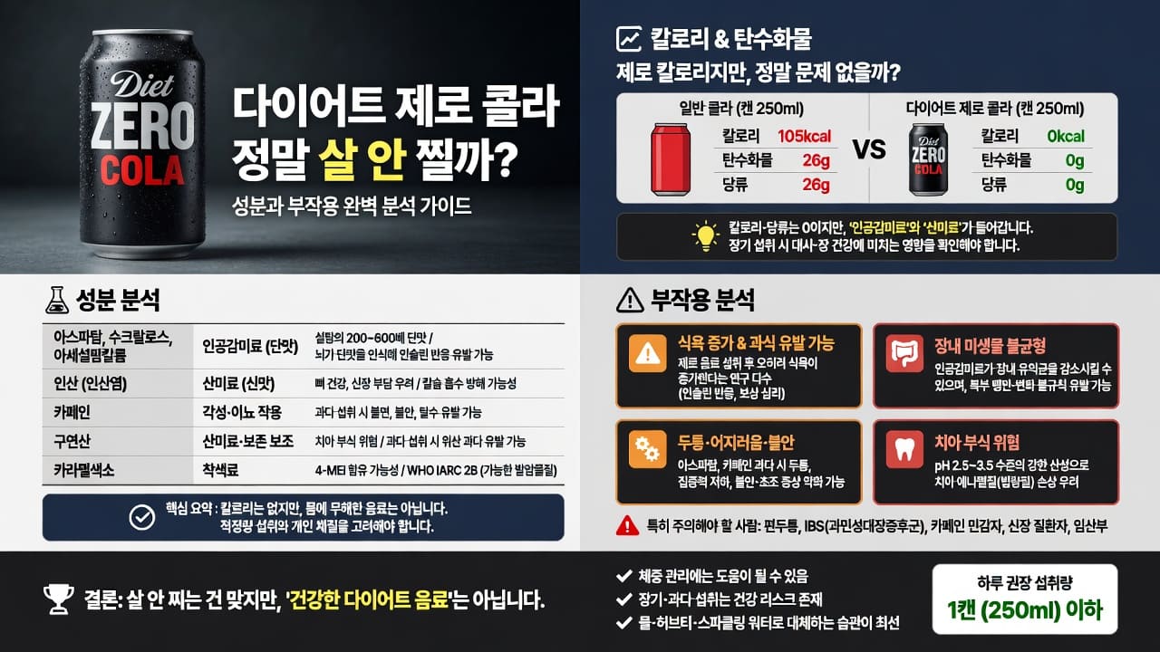 다이어트 제로 콜라 성분 부작용